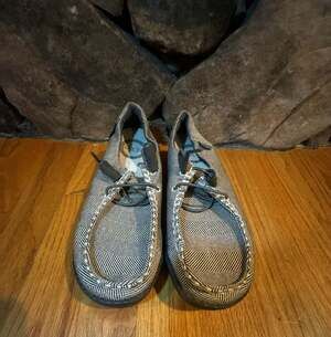 Hey Dude Women's Wendy Herringbone Grey Slip-On Shoes